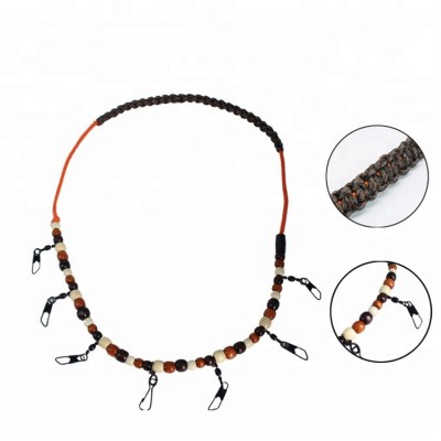 Paracord necklace Fly Fishing Survival Lanyard with a safety clasp