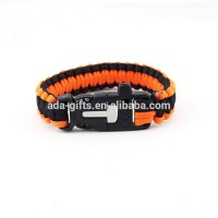 Wholesale Letters Woven Wristbands Outdoor Knife Whistle Flint Emergency Fire Starter 550 Survival Paracord Bracelet