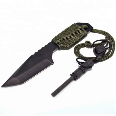 Survival pocket knife sharpener with fire starter