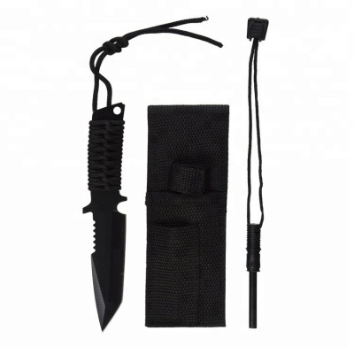 Fixed blade defense knife and paracord sheaths