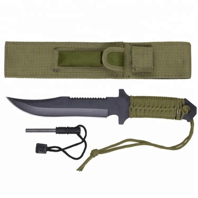 Paracord Tanto Knife with Fire Starter and Lanyard for Sale