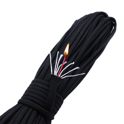 100ft Bushcraft 550 Parachute Rope Survival Red Tinder Fire Cord Paracord