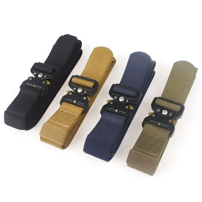 Hiking Tactical Gear Combat Army  Nylon Webbing Belt with Metal Buckle